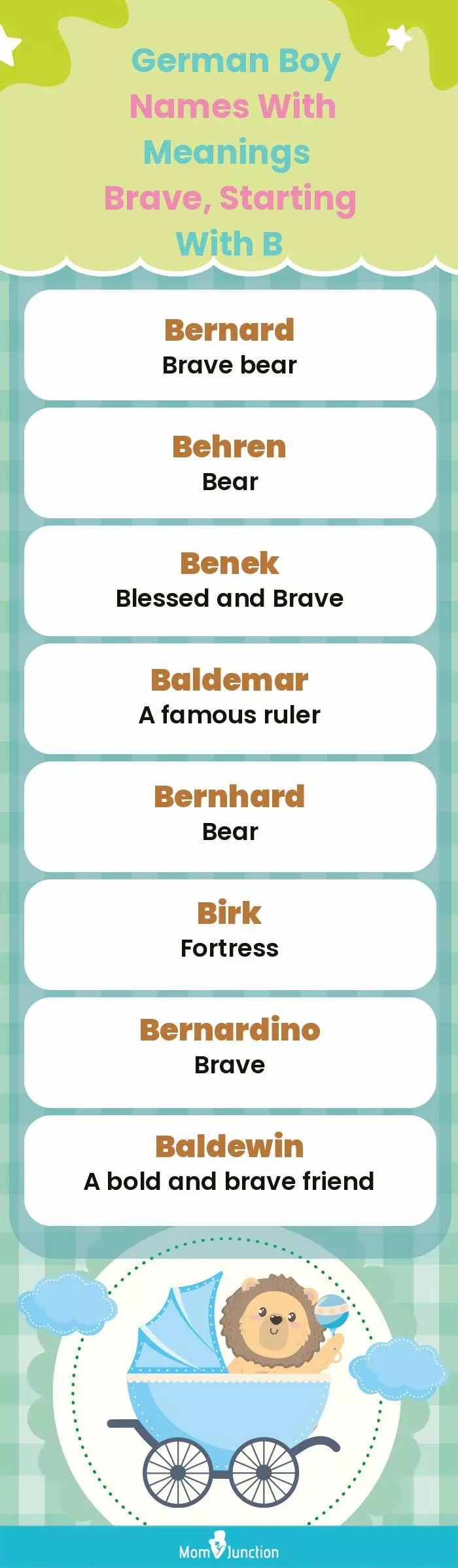  German Boy Names with Meanings Brave, Starting With B(infographic)