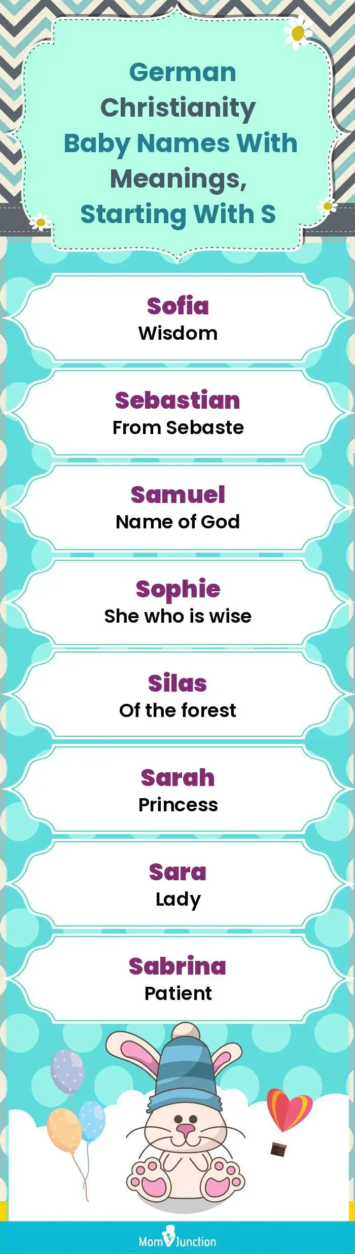  German Christianity Baby Names with Meanings, Starting With S(infographic)