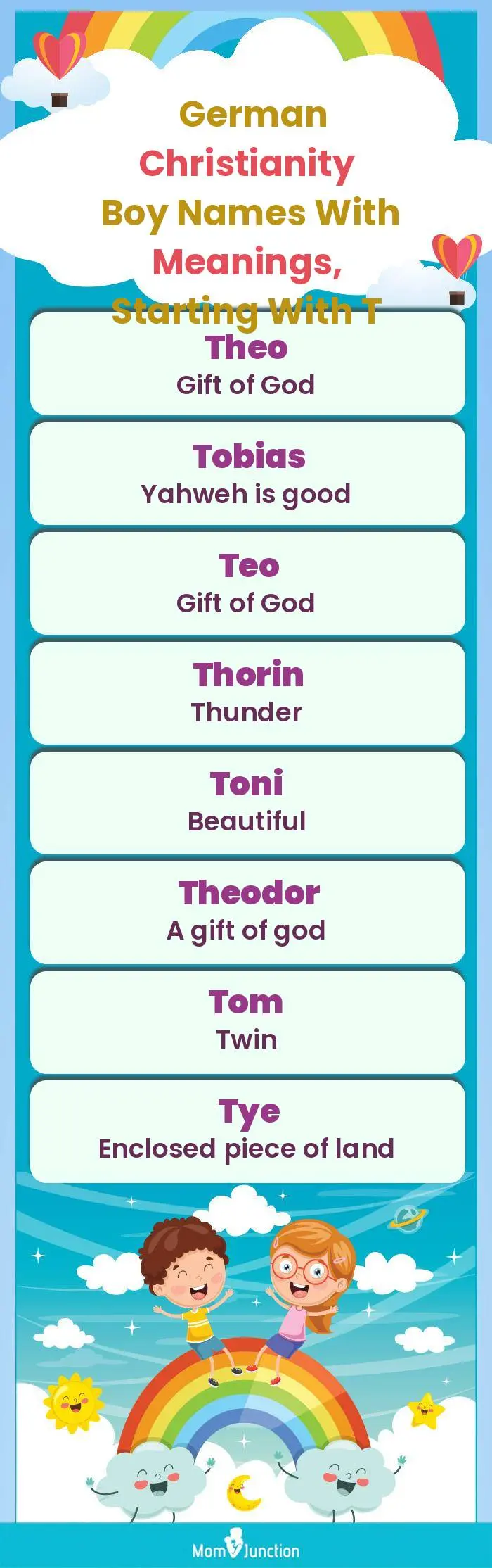  German Christianity Boy Names with Meanings, Starting With T(infographic)