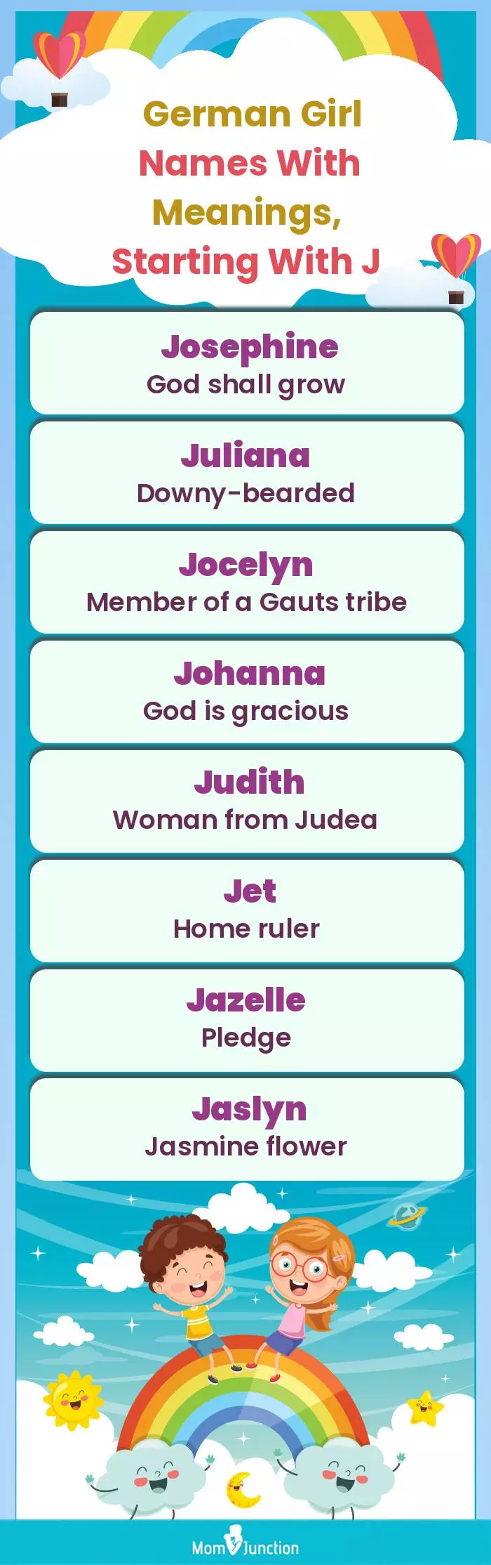  German Girl Names with Meanings, Starting With J(infographic)