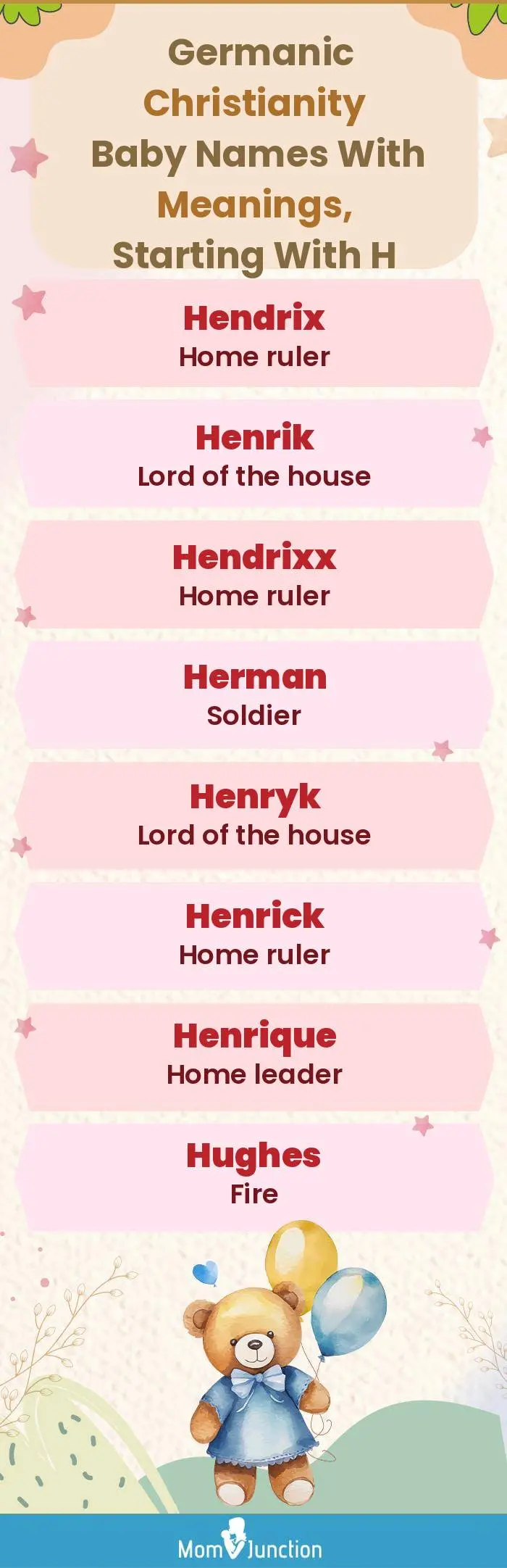  Germanic Christianity Baby Names with Meanings, Starting With H(infographic)