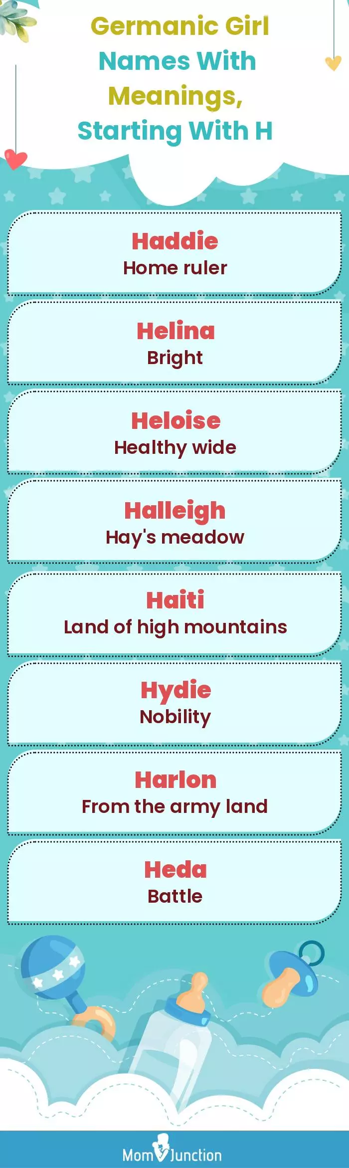  Germanic Girl Names with Meanings, Starting With H(infographic)