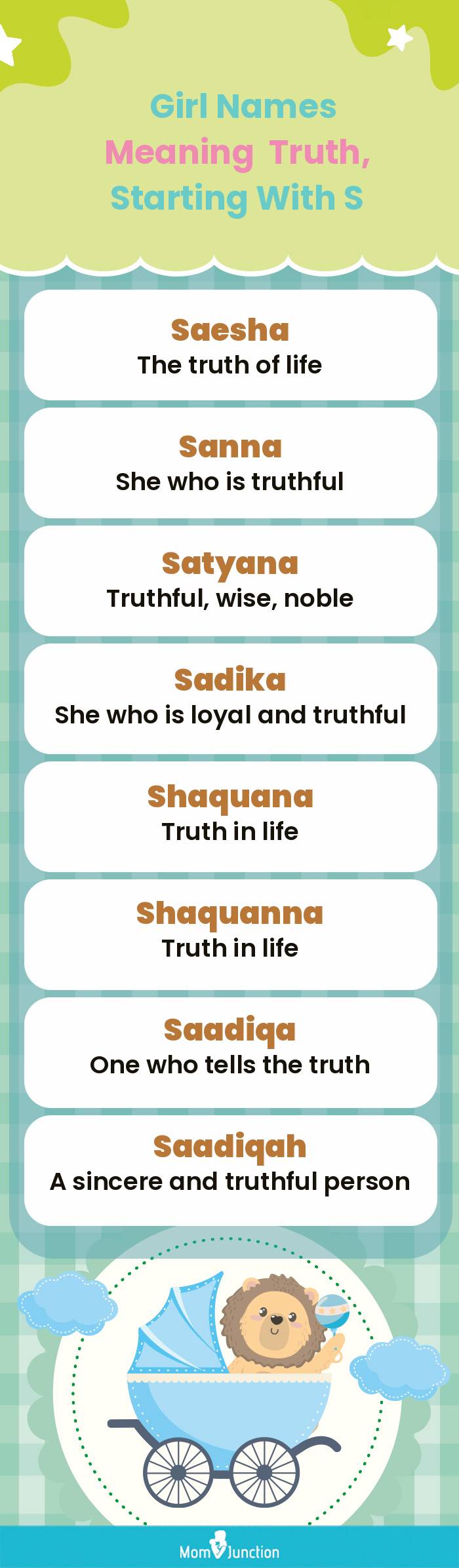  Girl Names Meaning Truth, Starting With S(infographic)