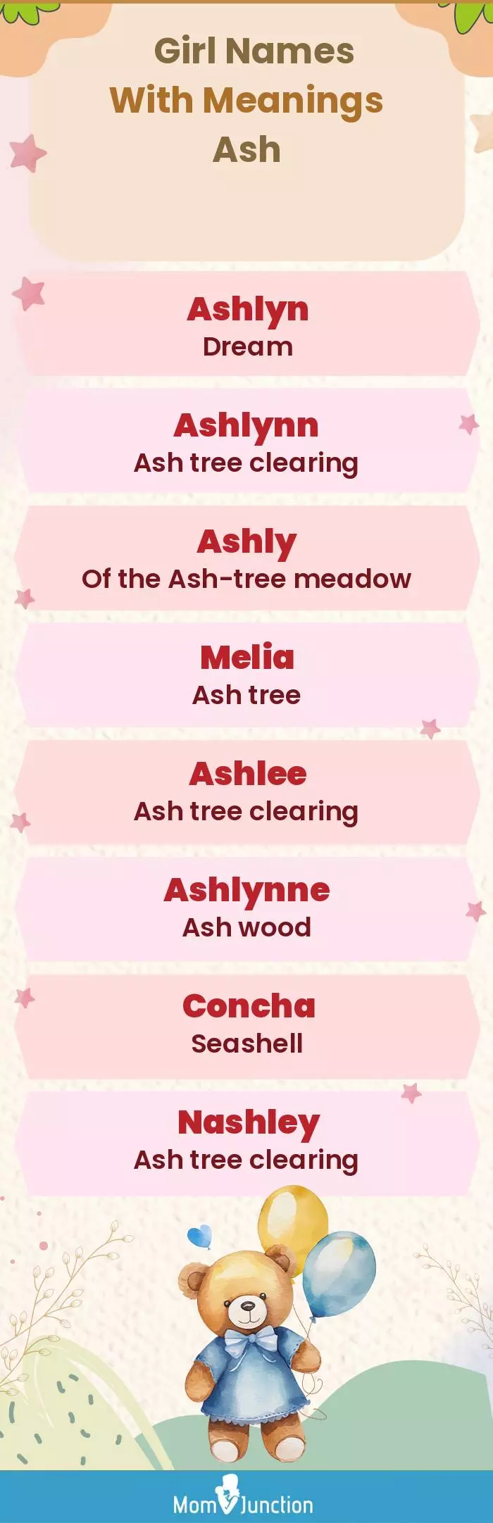  Girl Names with Meanings Ash(infographic)