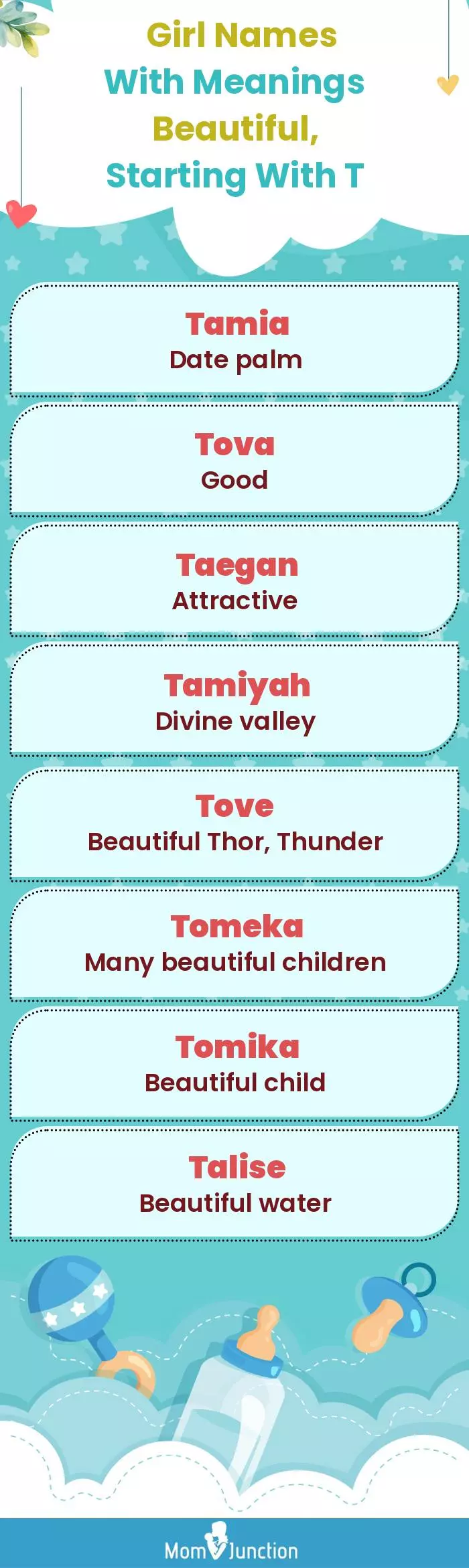  Girl Names with Meanings Beautiful, Starting With T(infographic)