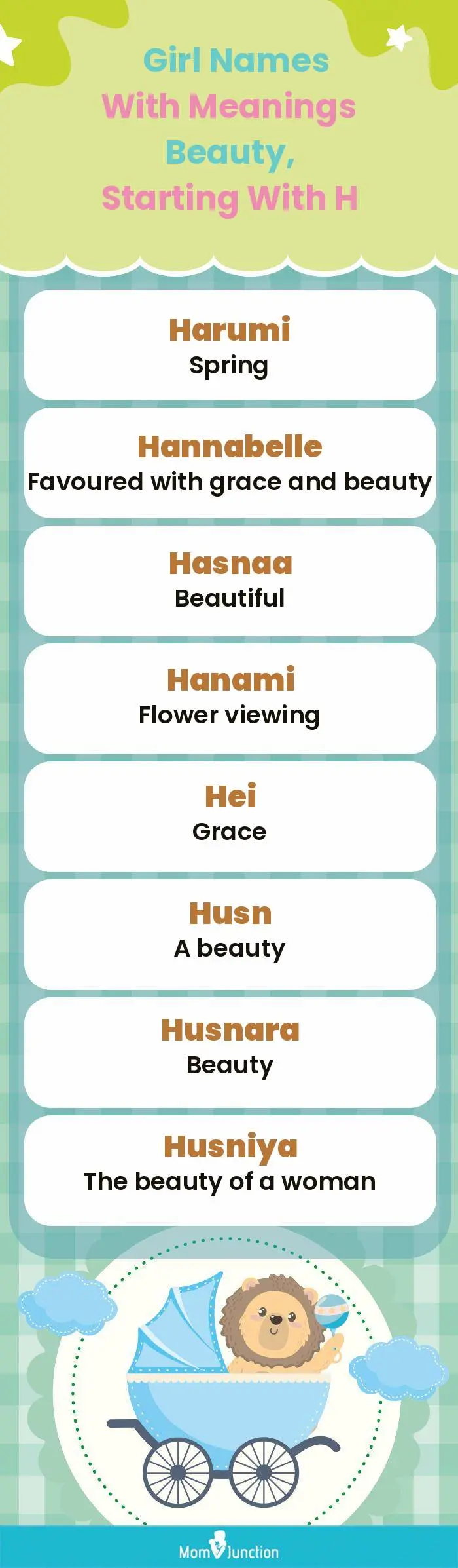  Girl Names with Meanings Beauty, Starting With H(infographic)