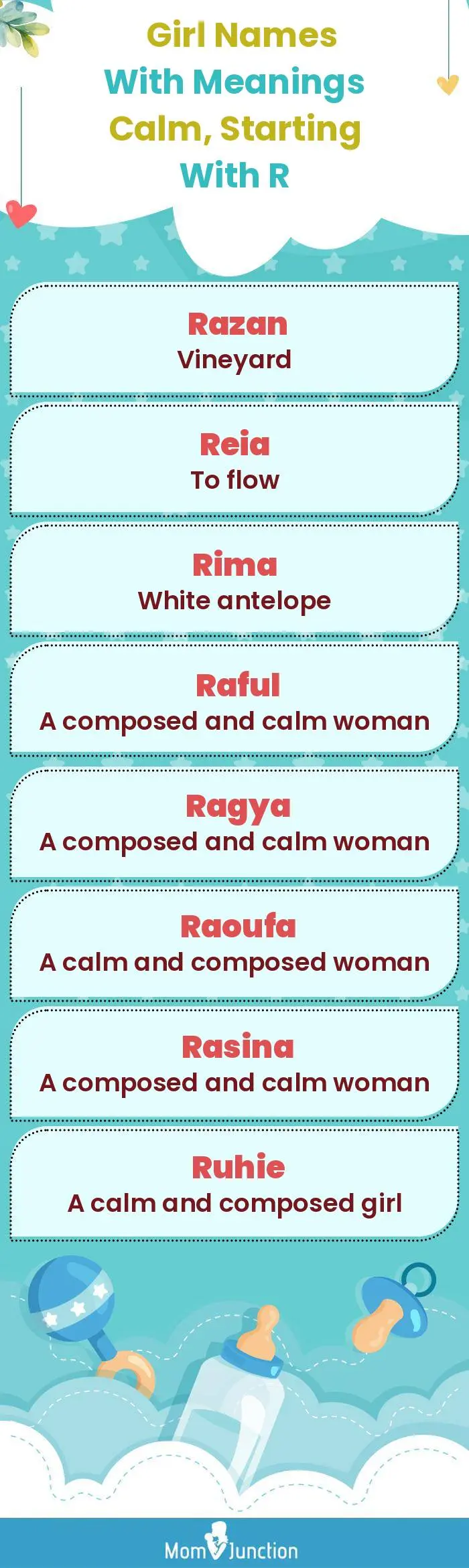  Girl Names with Meanings Calm, Starting With R(infographic)