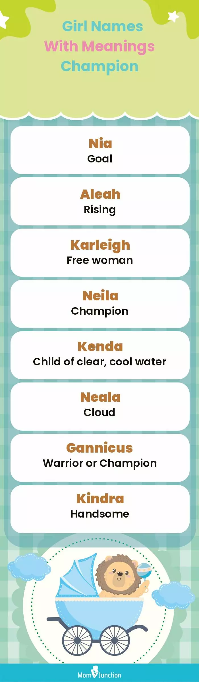  Girl Names with Meanings Champion(infographic)