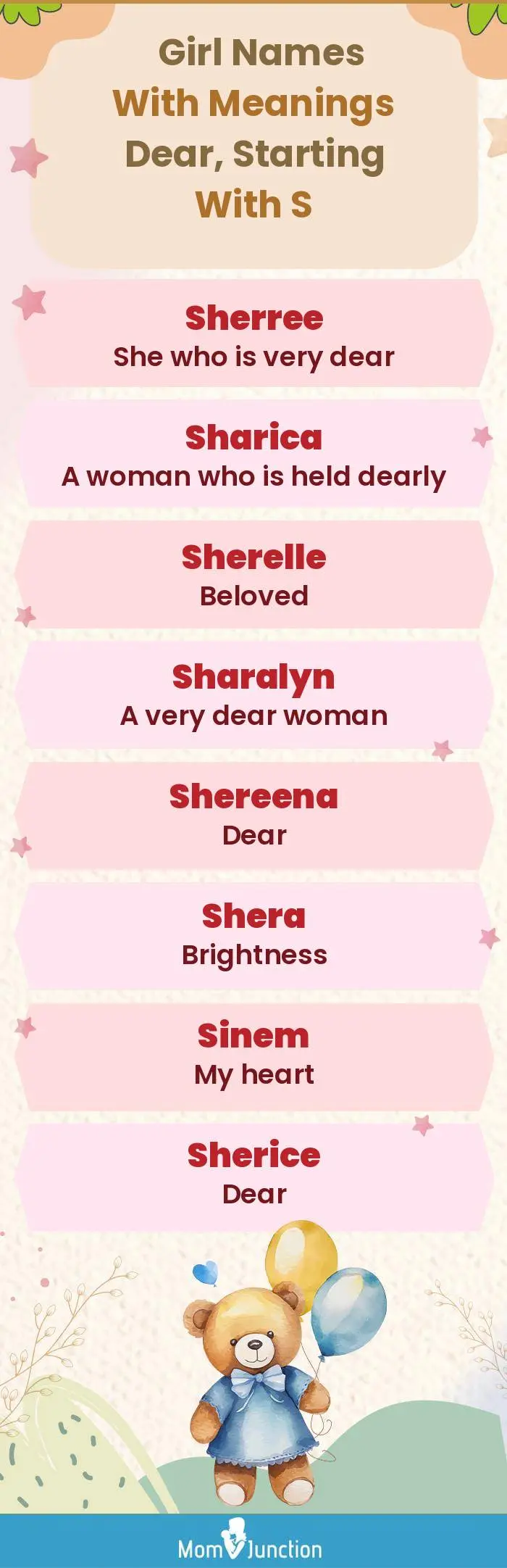  Girl Names with Meanings Dear, Starting With S(infographic)