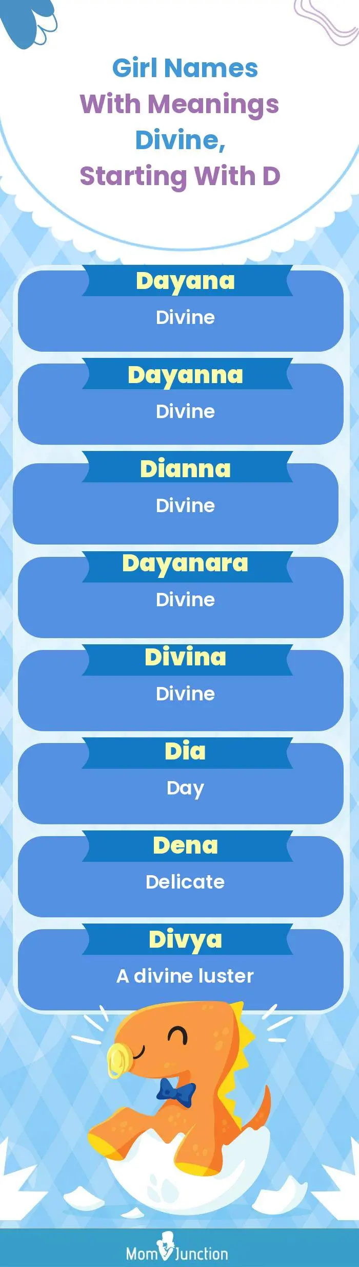  Girl Names with Meanings Divine, Starting With D(infographic)