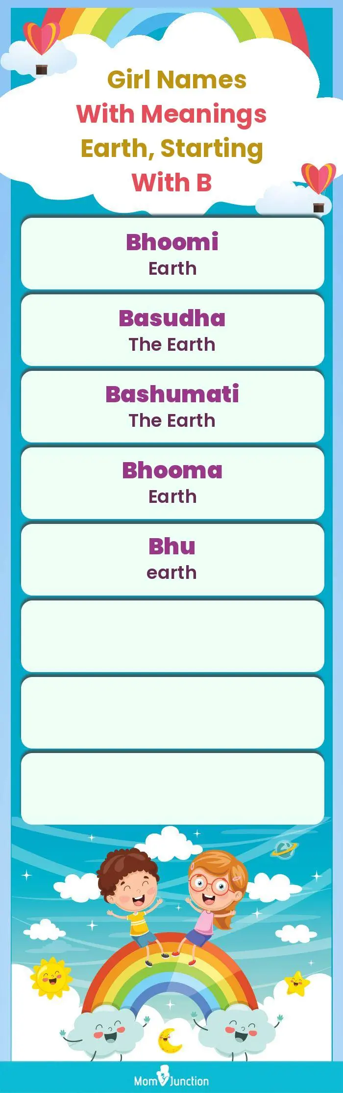  Girl Names with Meanings Earth, Starting With B(infographic)