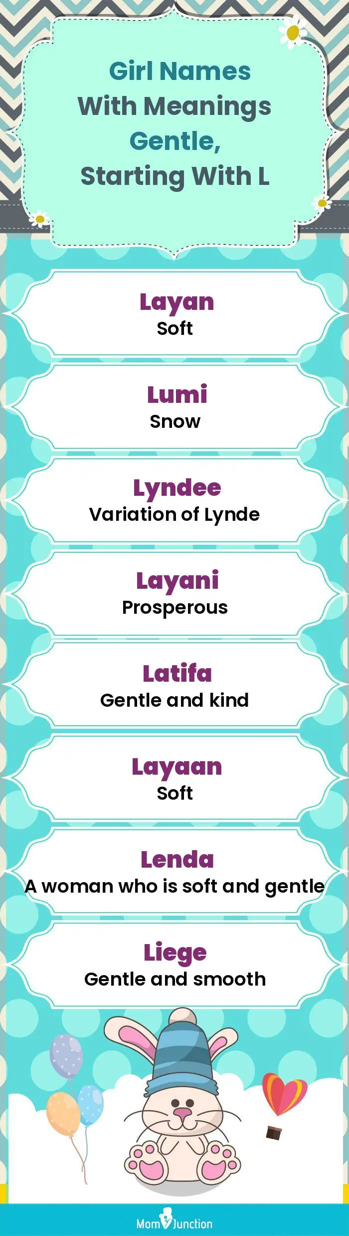  Girl Names with Meanings Gentle, Starting With L(infographic)