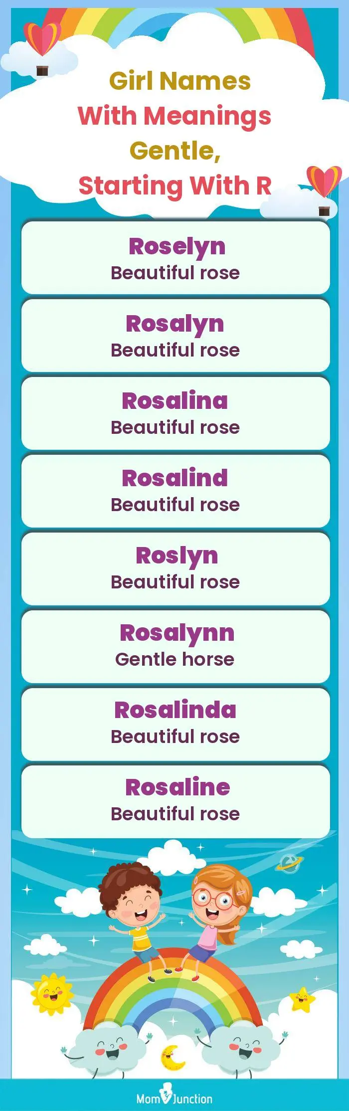  Girl Names with Meanings Gentle, Starting With R(infographic)