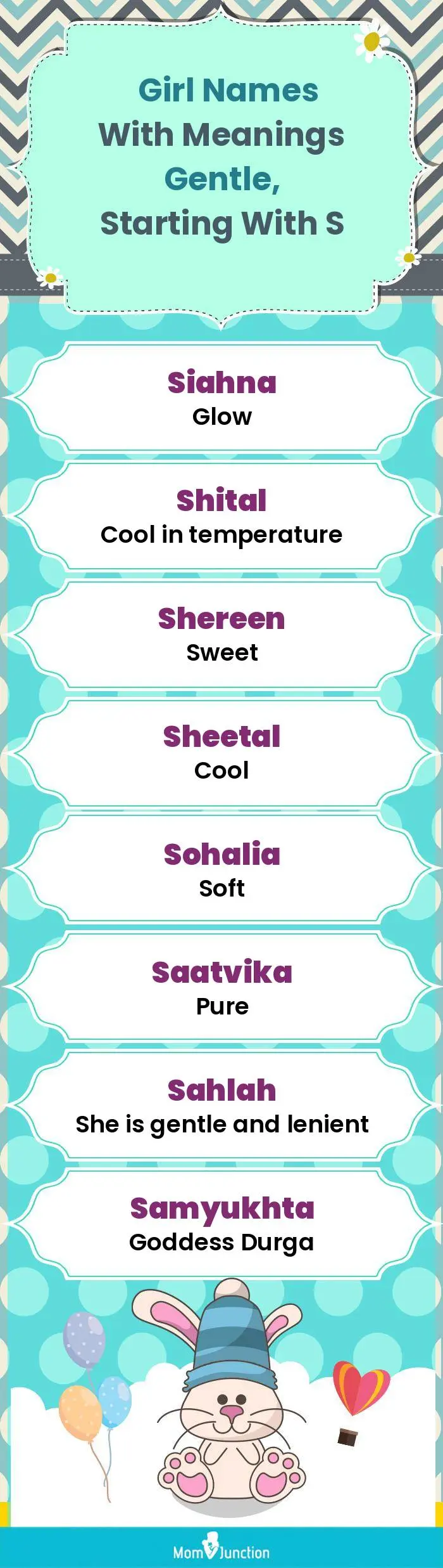  Girl Names with Meanings Gentle, Starting With S(infographic)