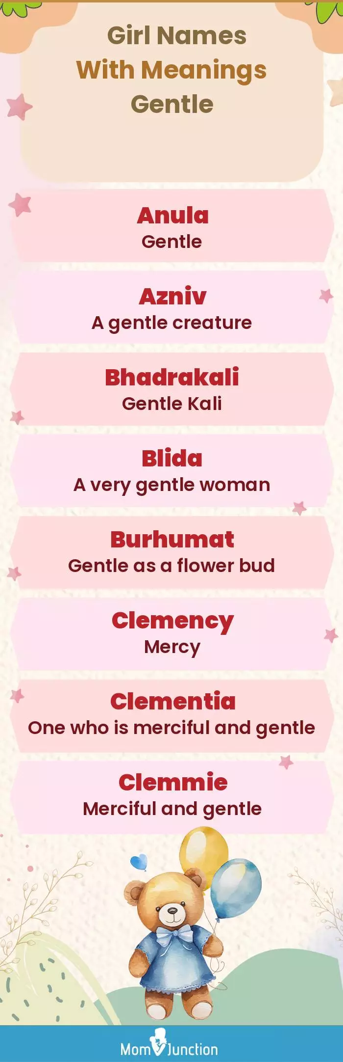  Girl Names with Meanings Gentle(infographic)