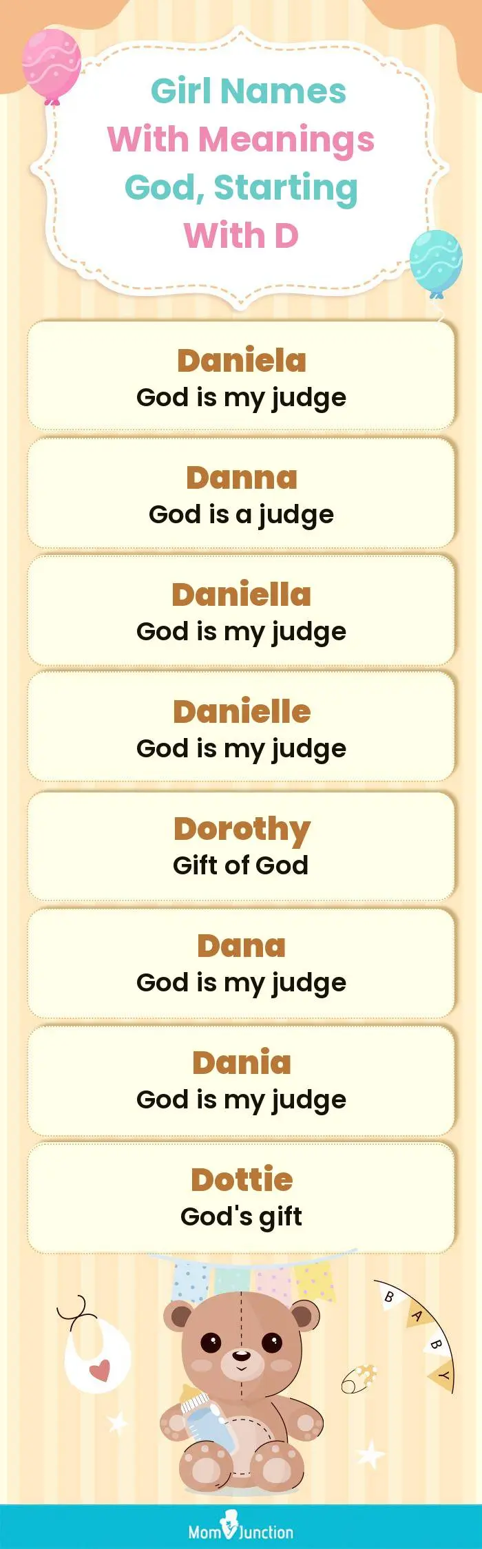  Girl Names with Meanings God, Starting With D(infographic)