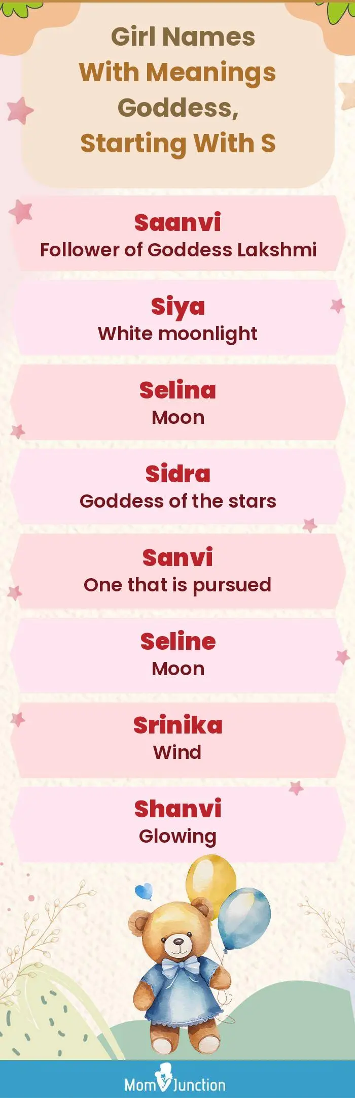  Girl Names with Meanings Goddess, Starting With S(infographic)