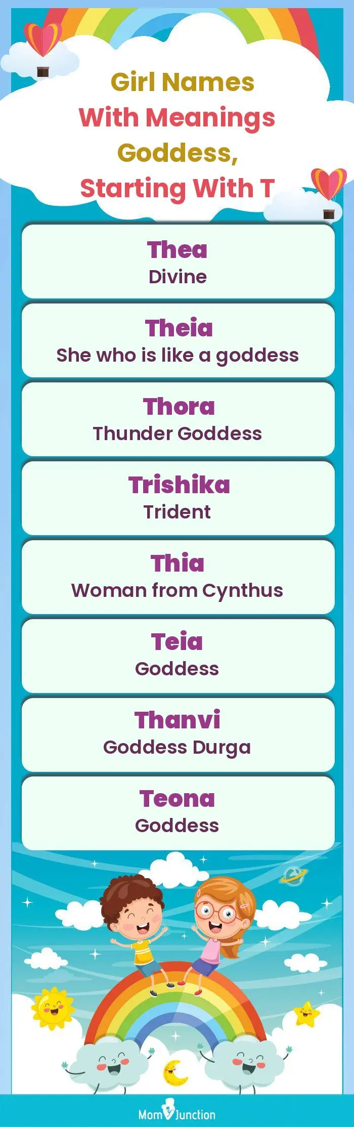  Girl Names with Meanings Goddess, Starting With T(infographic)