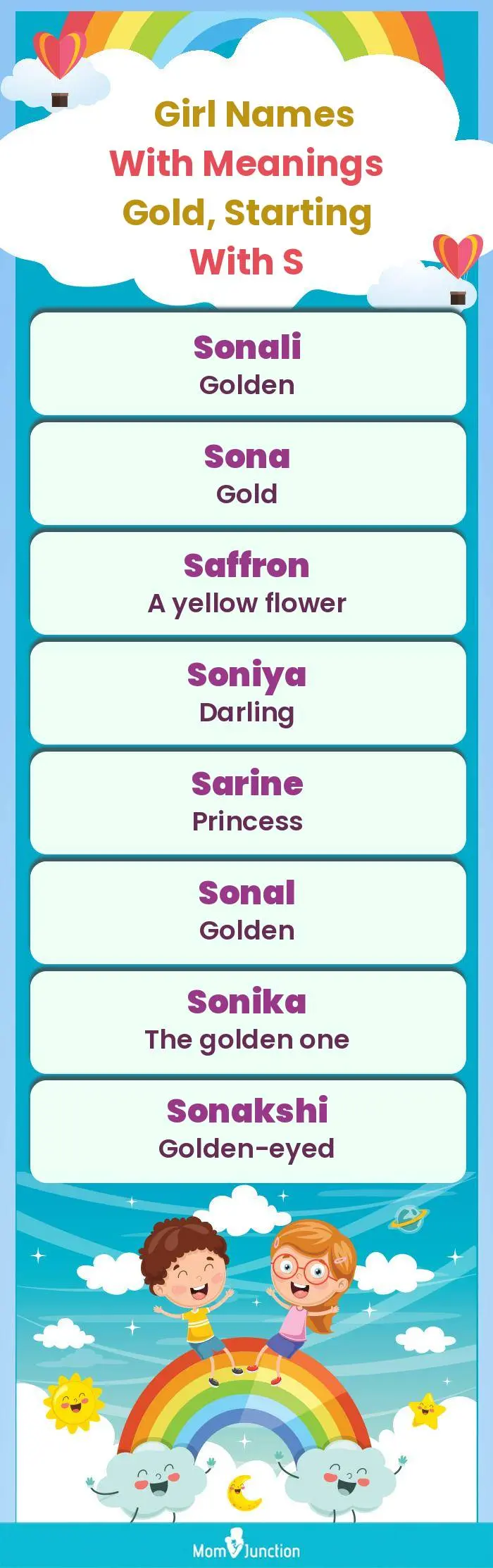  Girl Names with Meanings Gold, Starting With S(infographic)