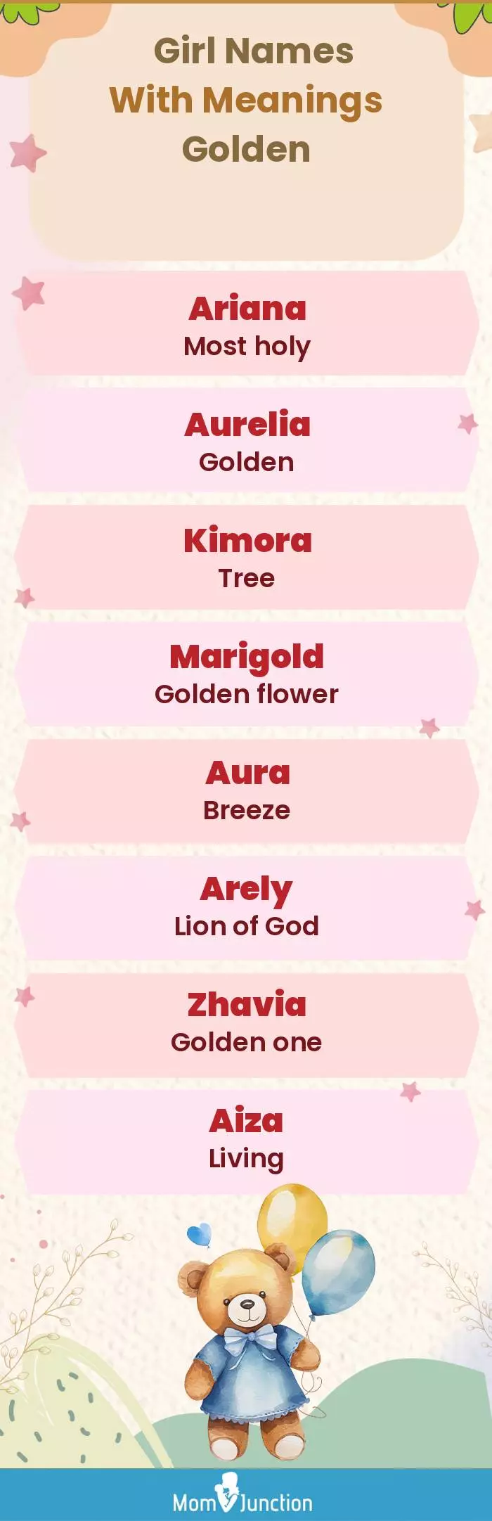  Girl Names with Meanings Golden(infographic)