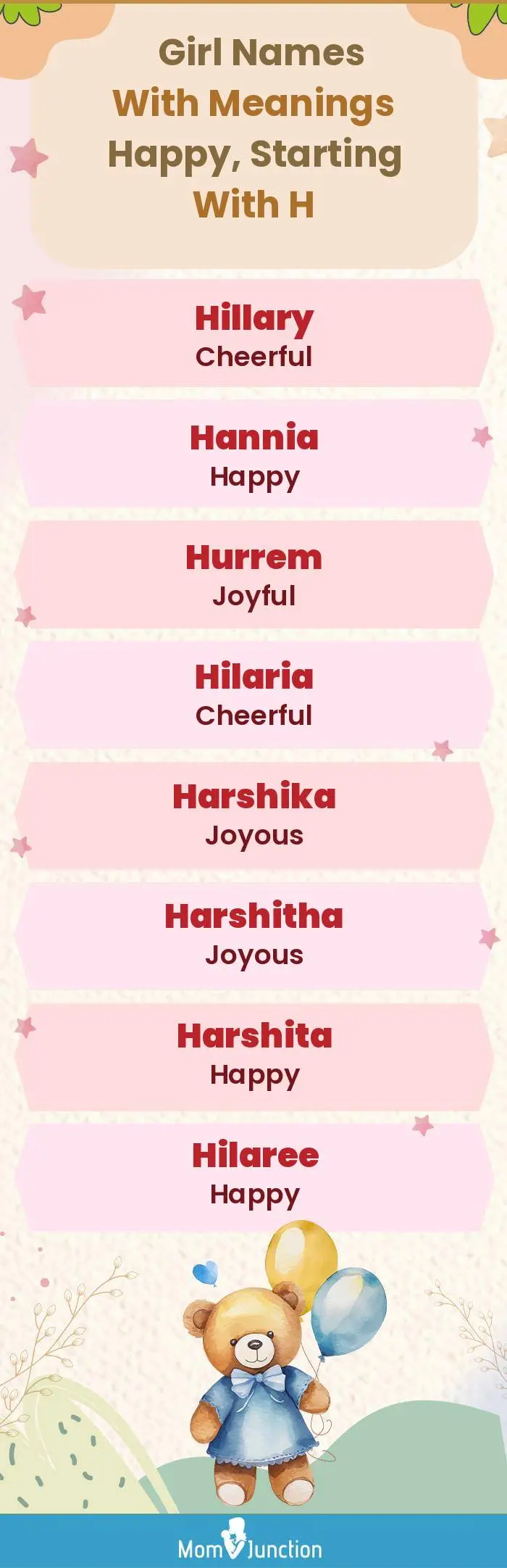  Girl Names with Meanings Happy, Starting With H(infographic)