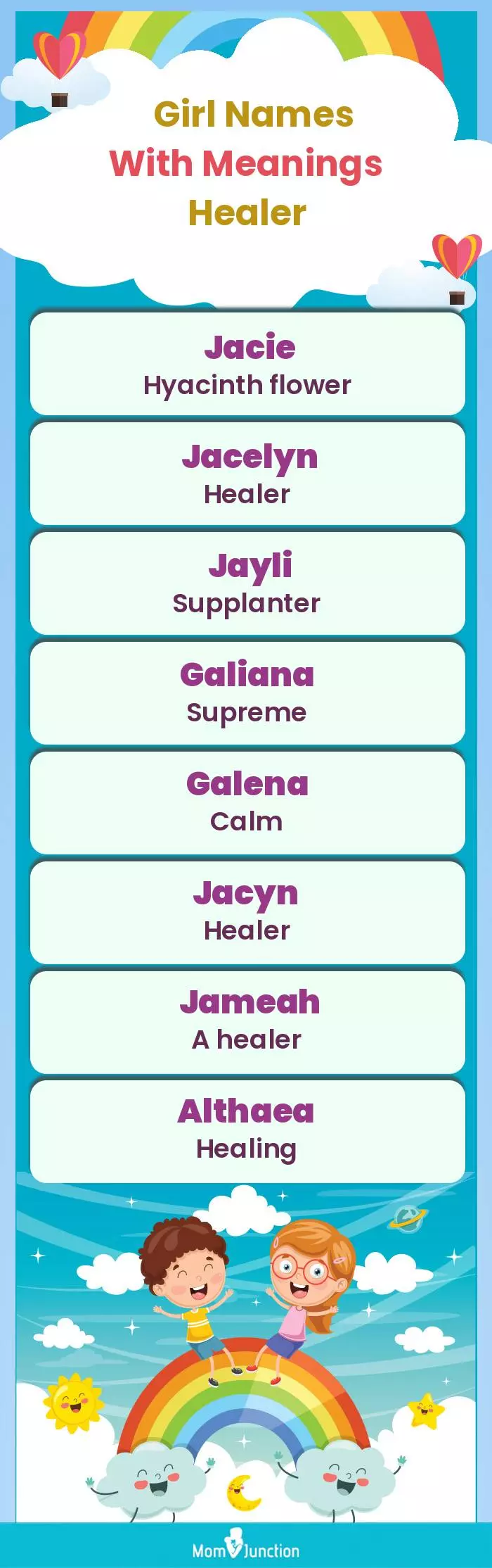  Girl Names with Meanings Healer(infographic)