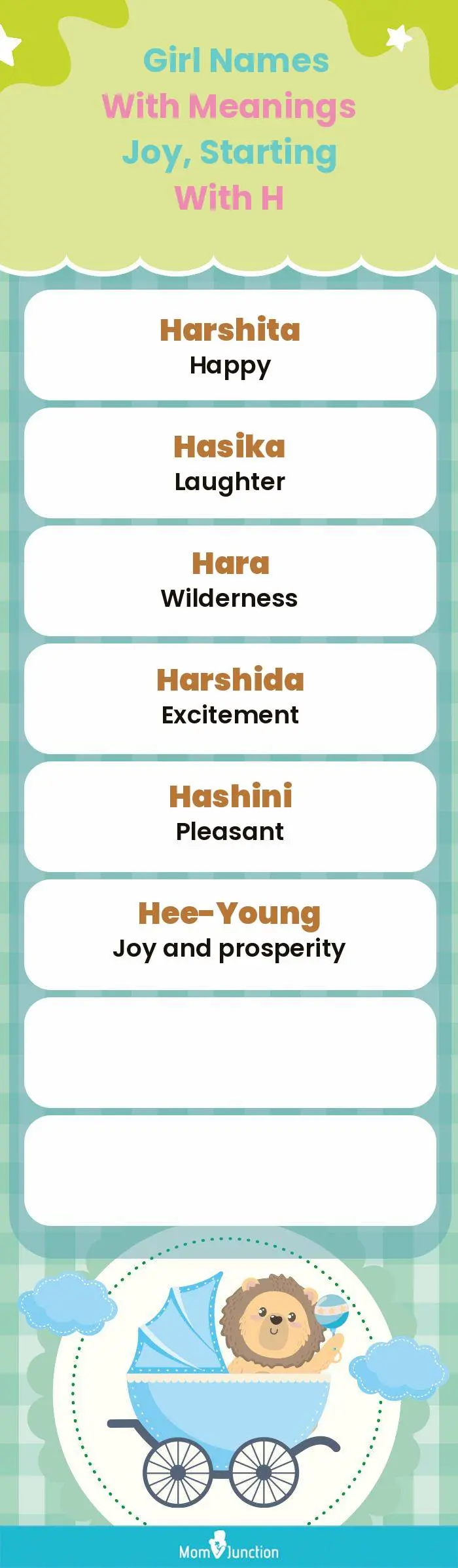  Girl Names with Meanings Joy, Starting With H(infographic)