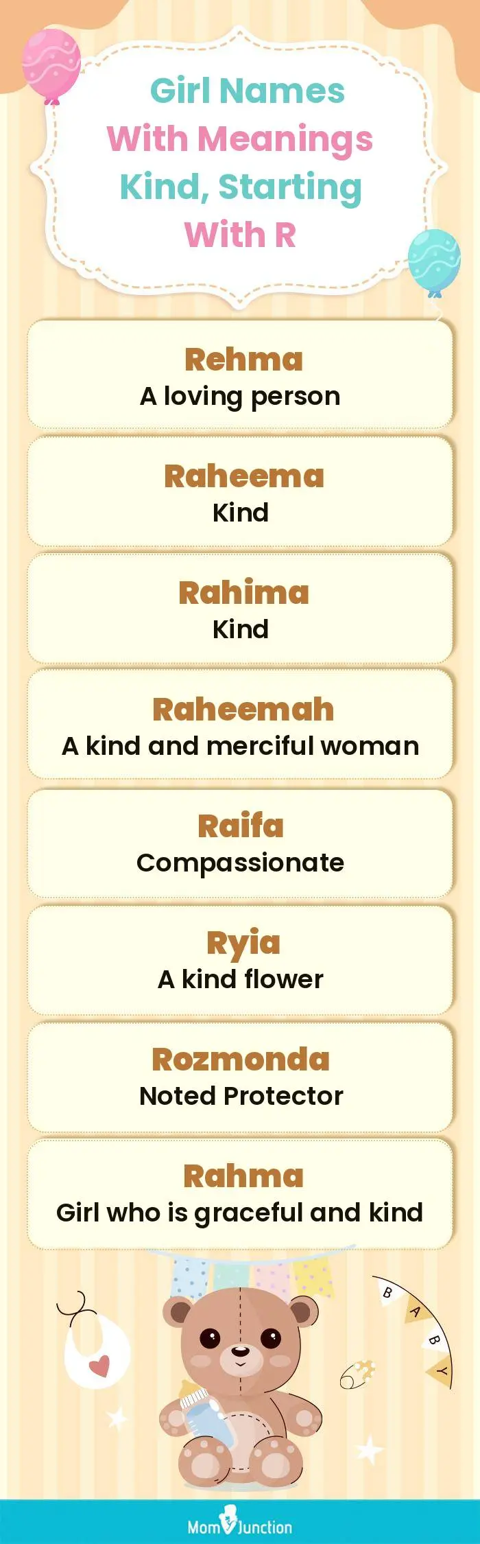  Girl Names with Meanings Kind, Starting With R(infographic)