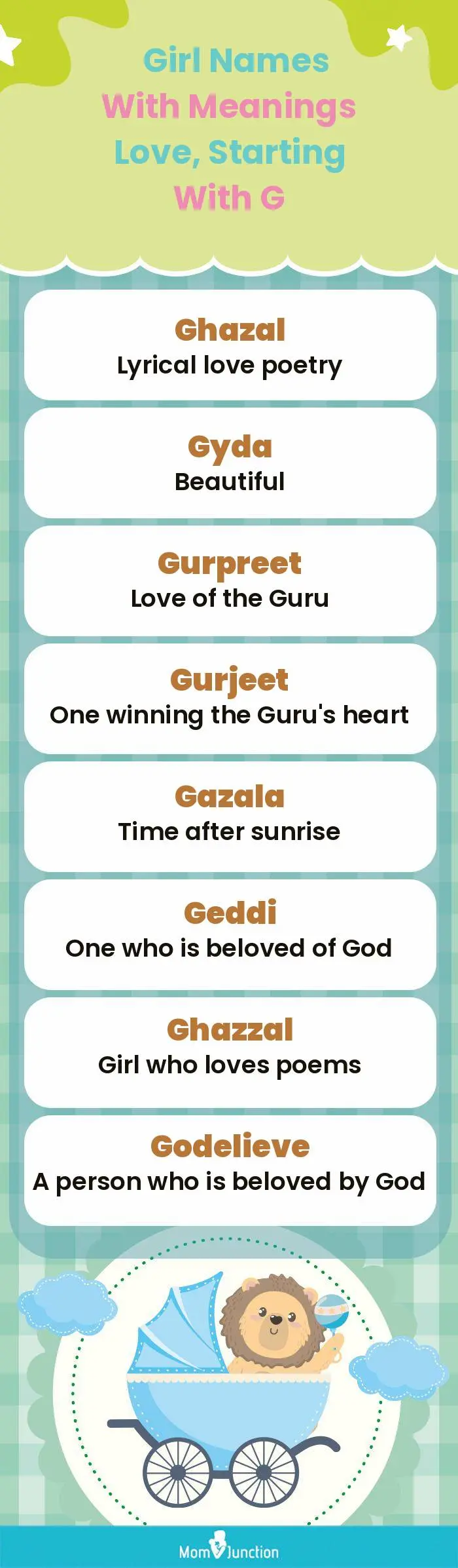  Girl Names with Meanings Love, Starting With G(infographic)