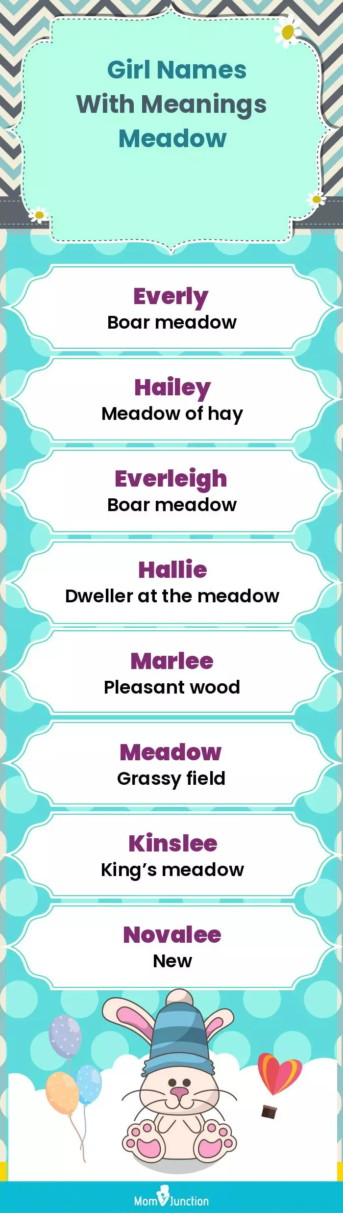  Girl Names with Meanings Meadow(infographic)