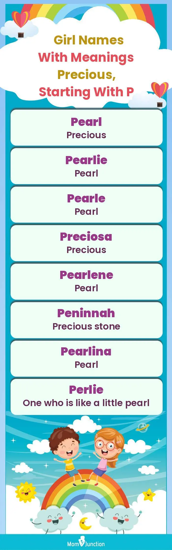  Girl Names with Meanings Precious, Starting With P(infographic)