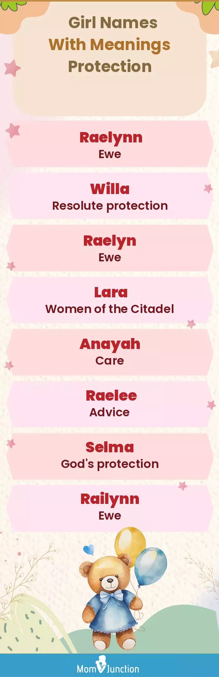  Girl Names with Meanings Protection(infographic)