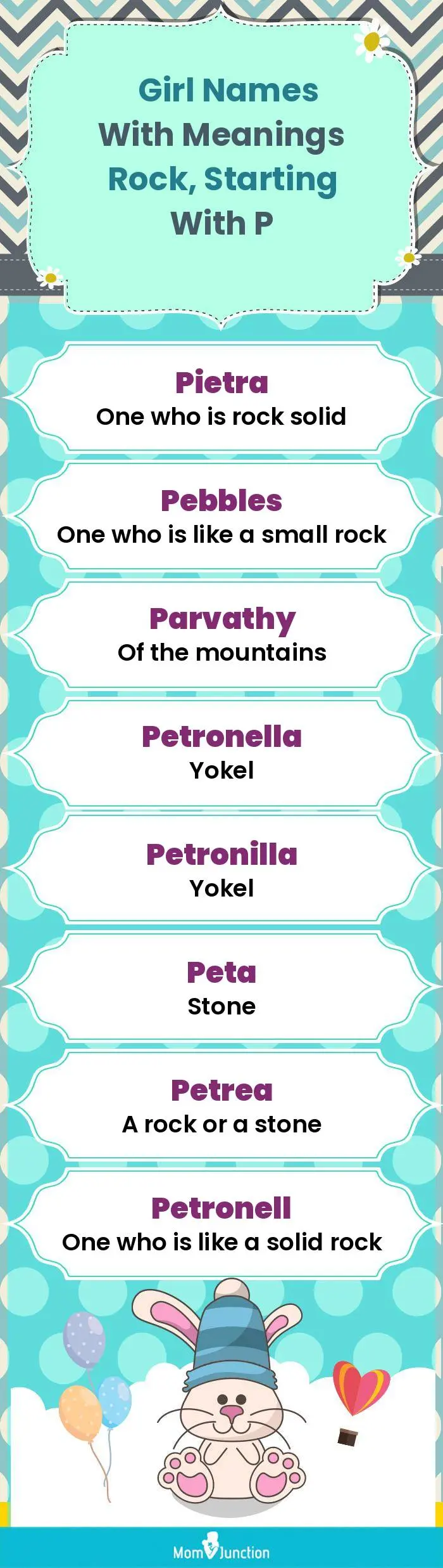  Girl Names with Meanings Rock, Starting With P(infographic)