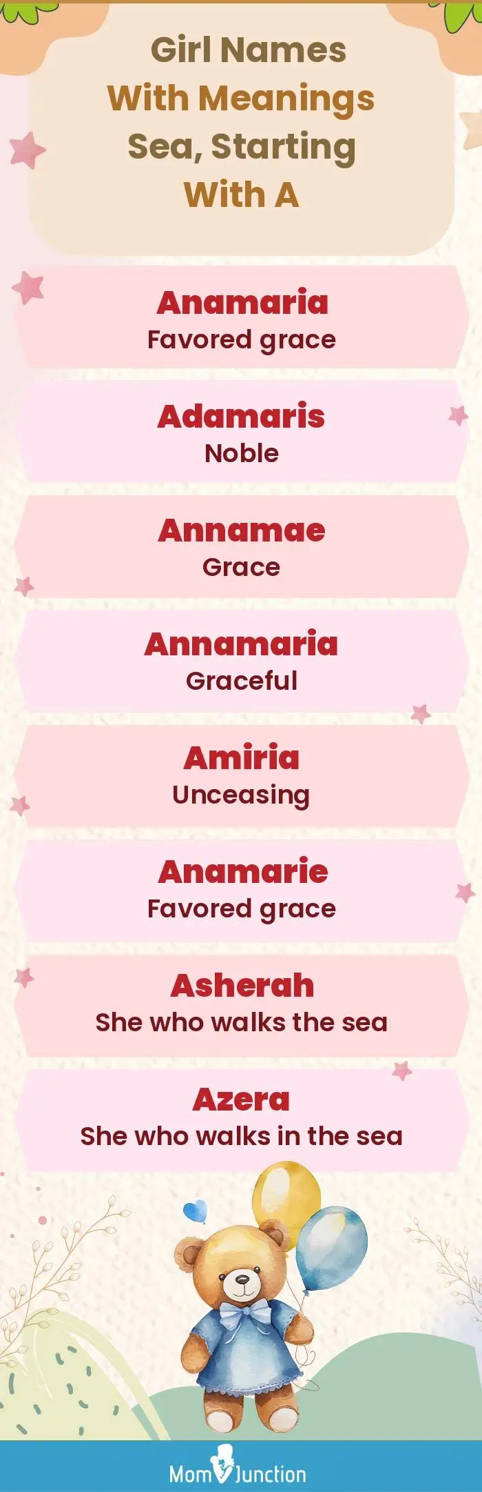  Girl Names with Meanings Sea, Starting With A(infographic)