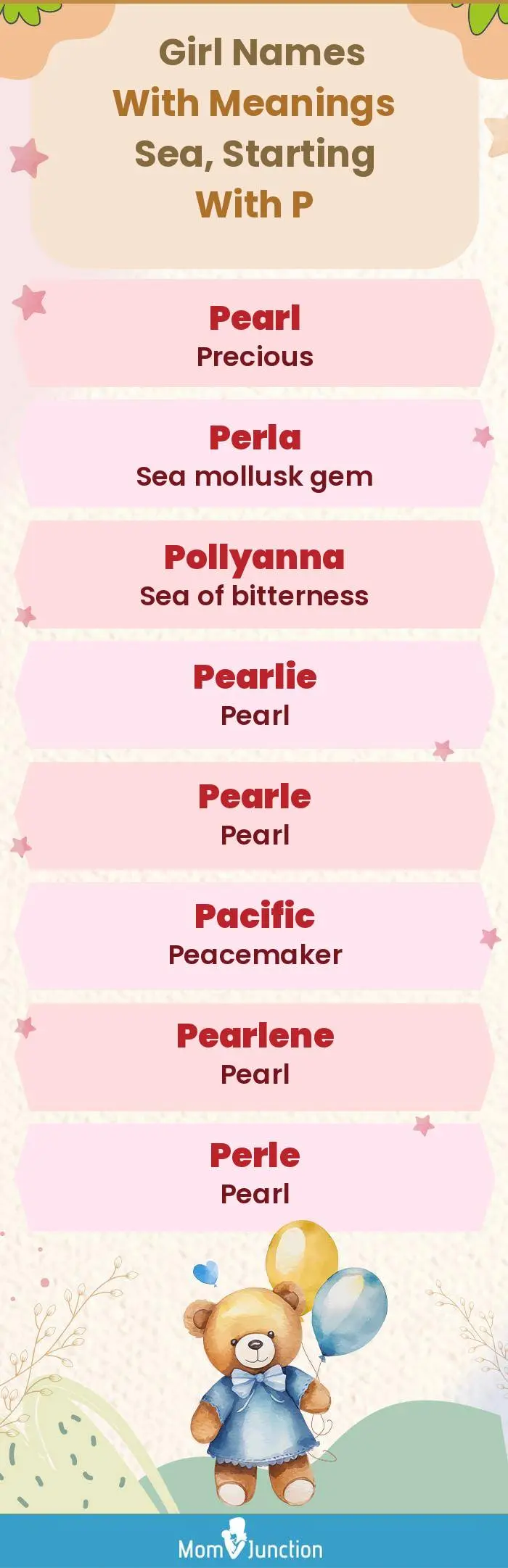  Girl Names with Meanings Sea, Starting With P(infographic)