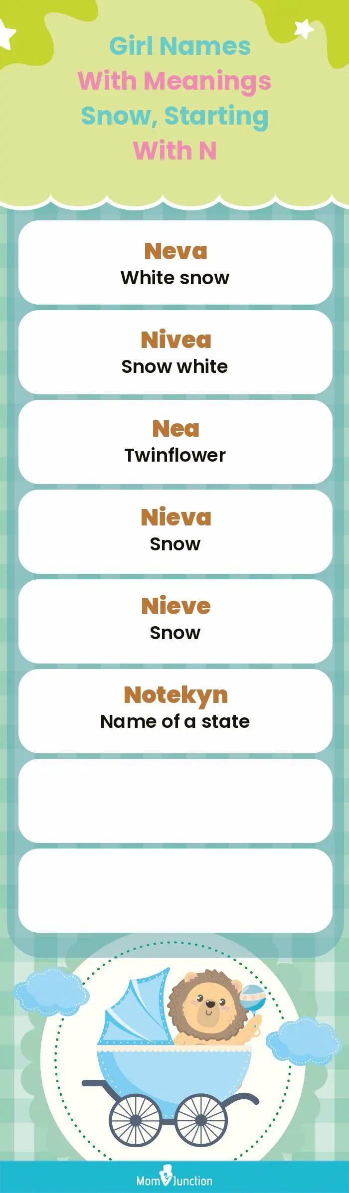  Girl Names with Meanings Snow, Starting With N(infographic)