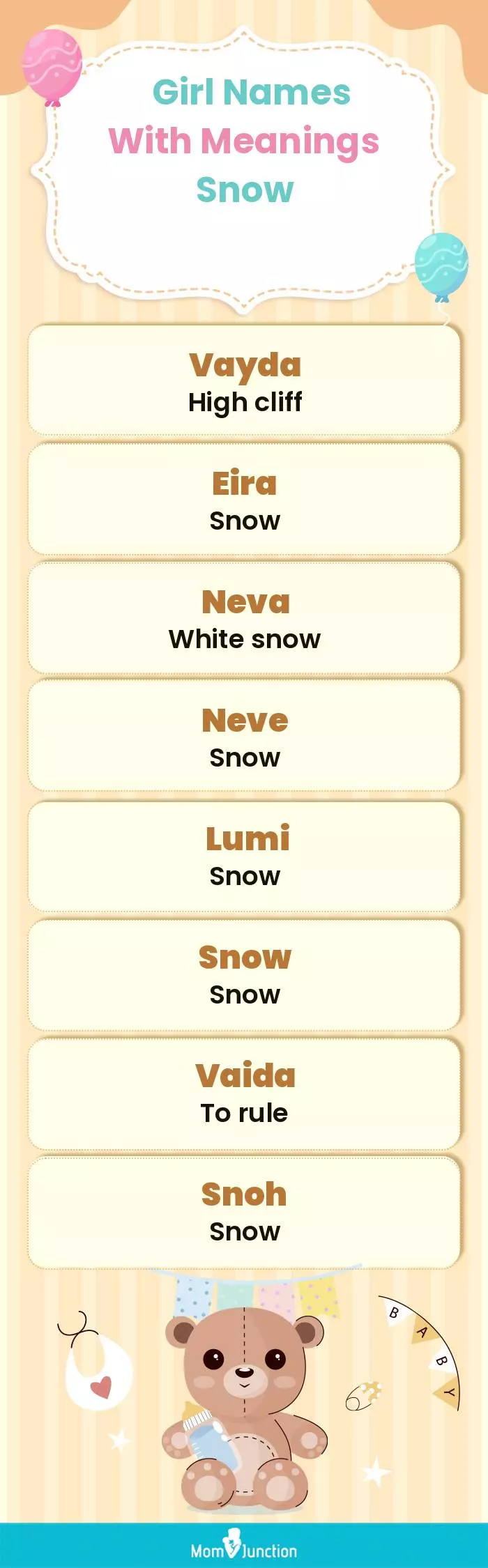  Girl Names with Meanings Snow(infographic)