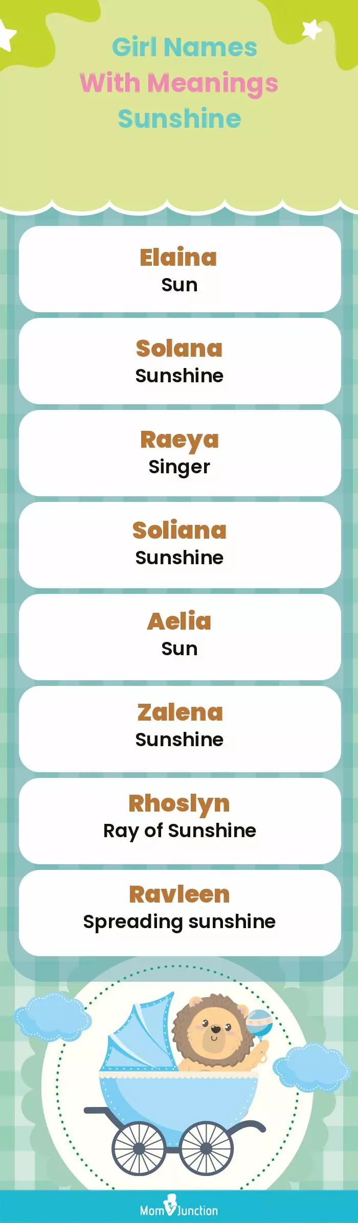  Girl Names with Meanings Sunshine(infographic)