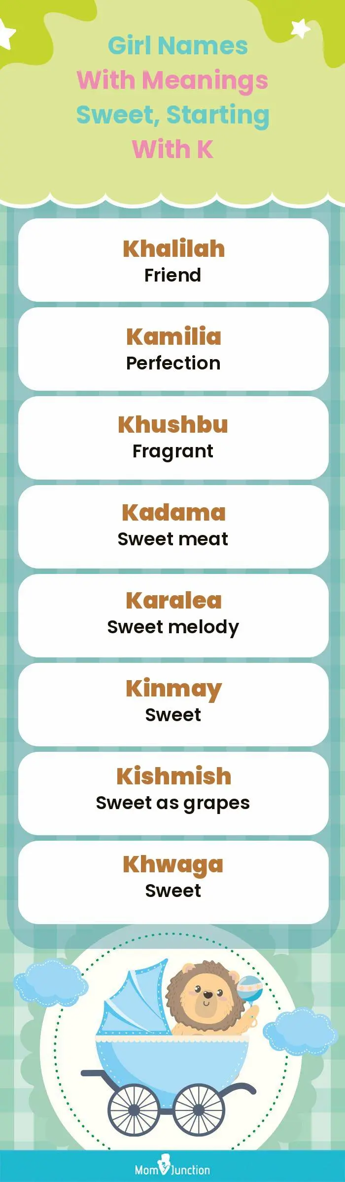  Girl Names with Meanings Sweet, Starting With K(infographic)