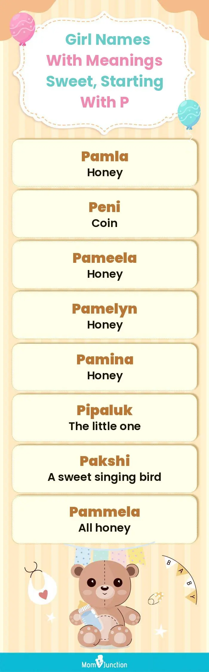  Girl Names with Meanings Sweet, Starting With P(infographic)