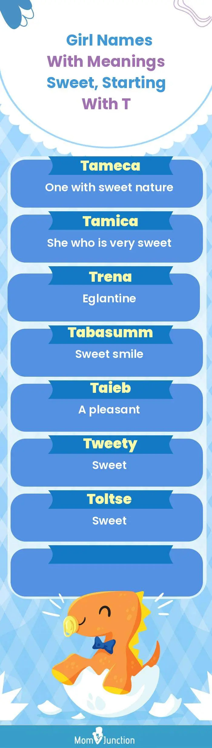  Girl Names with Meanings Sweet, Starting With T(infographic)