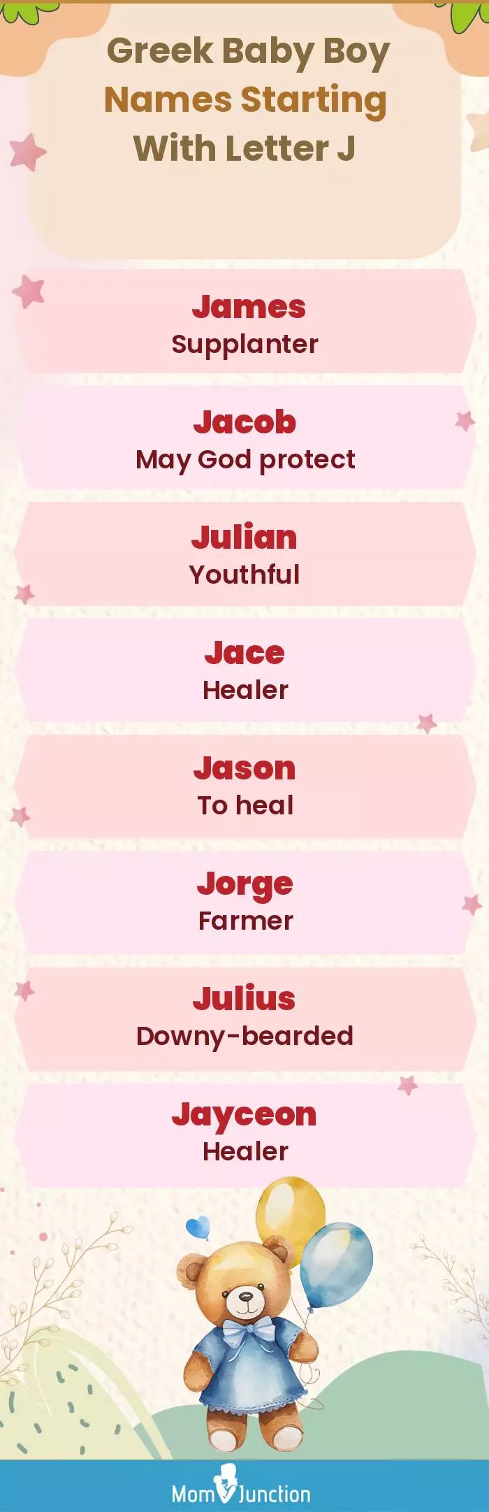  Greek Baby Boy Names Starting With Letter J(infographic)