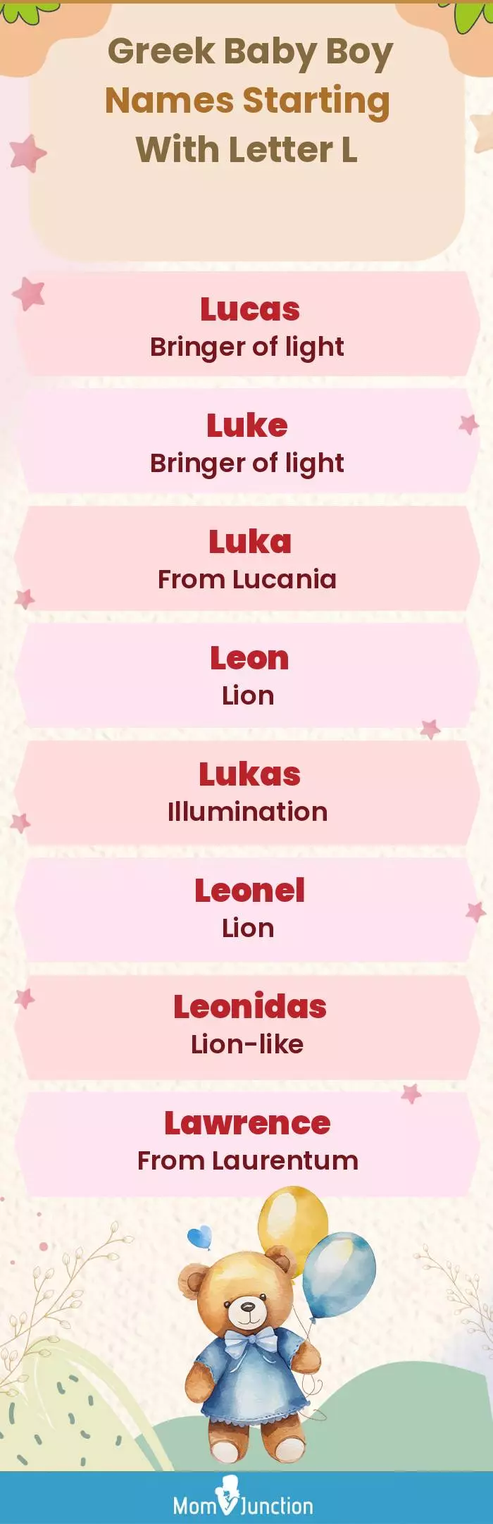  Greek Baby Boy Names Starting With Letter L(infographic)