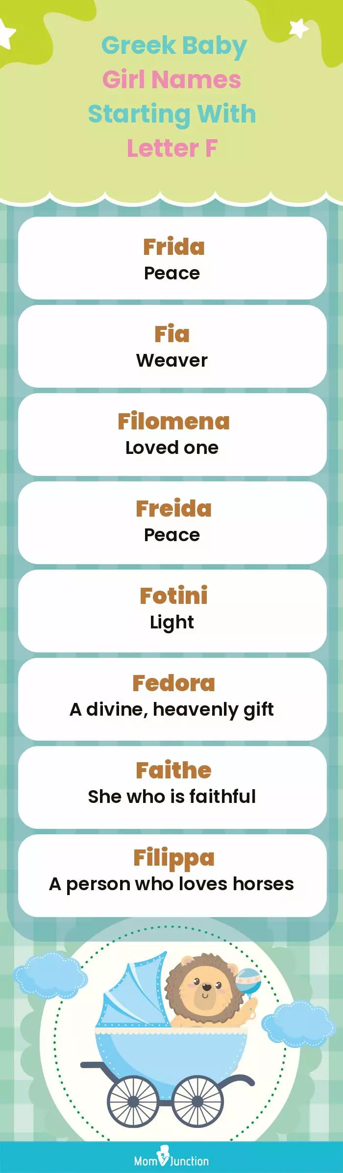  Greek Baby Girl Names Starting With Letter F(infographic)