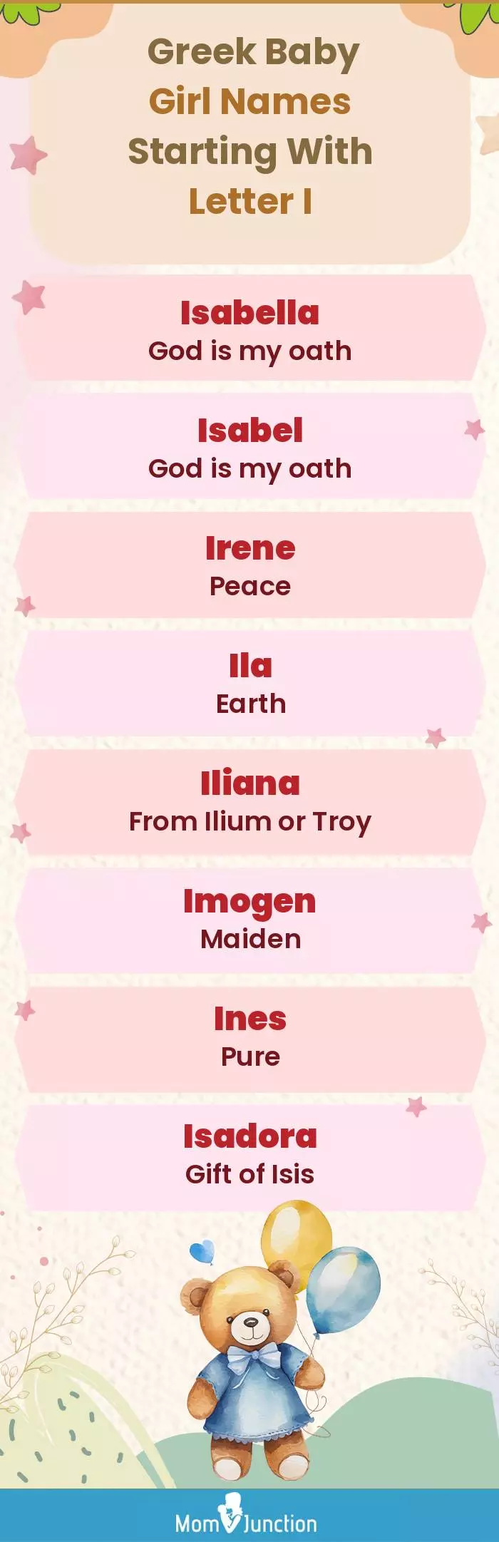  Greek Baby Girl Names Starting With Letter I(infographic)