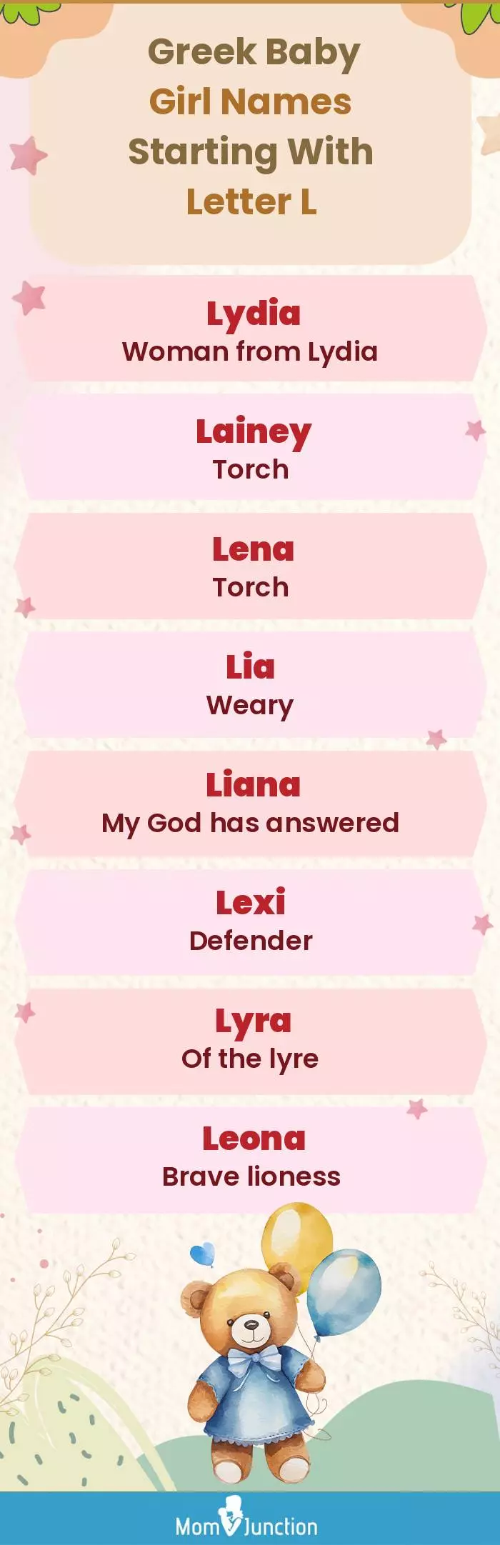  Greek Baby Girl Names Starting With Letter L(infographic)