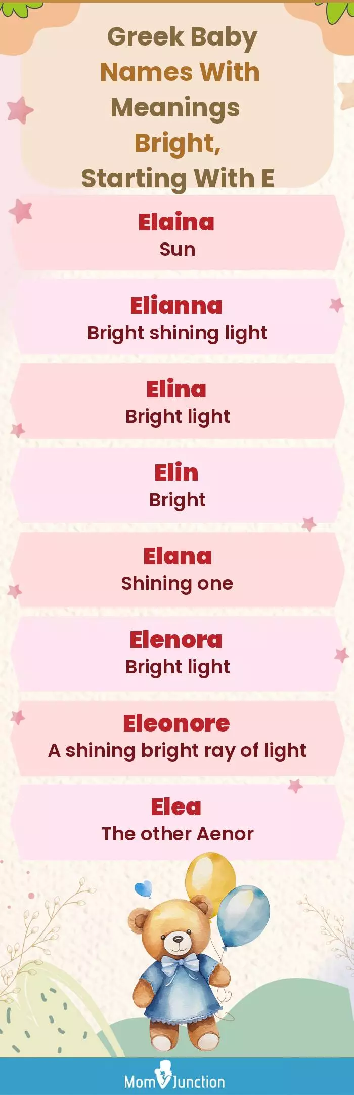  Greek Baby Names with Meanings Bright, Starting With E(infographic)