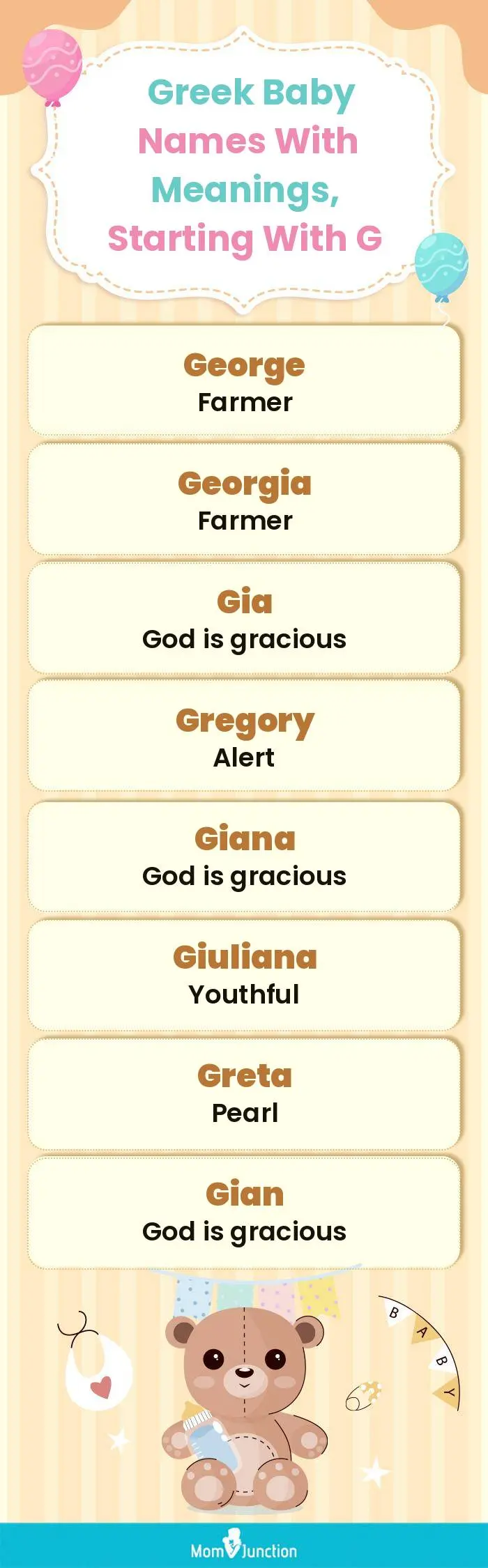  Greek Baby Names with Meanings, Starting With G(infographic)