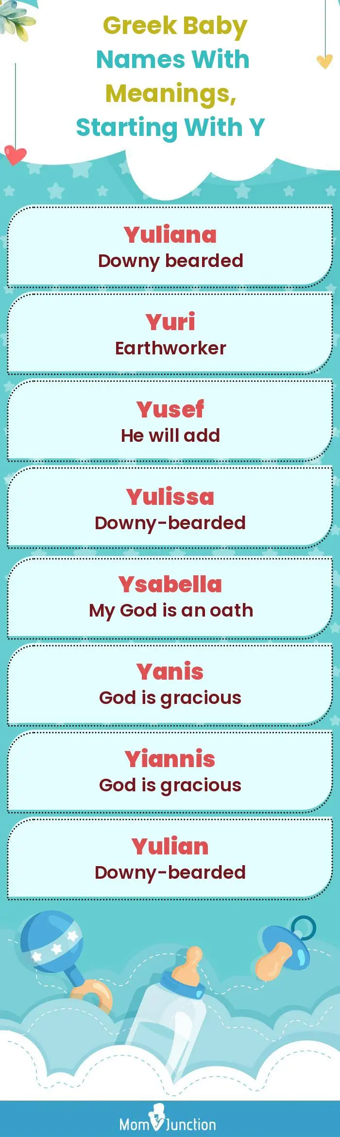  Greek Baby Names with Meanings, Starting With Y(infographic)