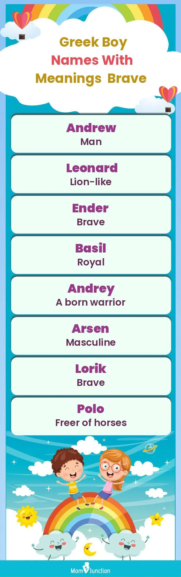  Greek Boy Names with Meanings Brave(infographic)